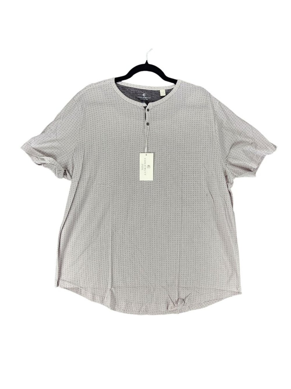Construct Shirt Mens XXL Gray Short Sleeve Button Henley *NWT*